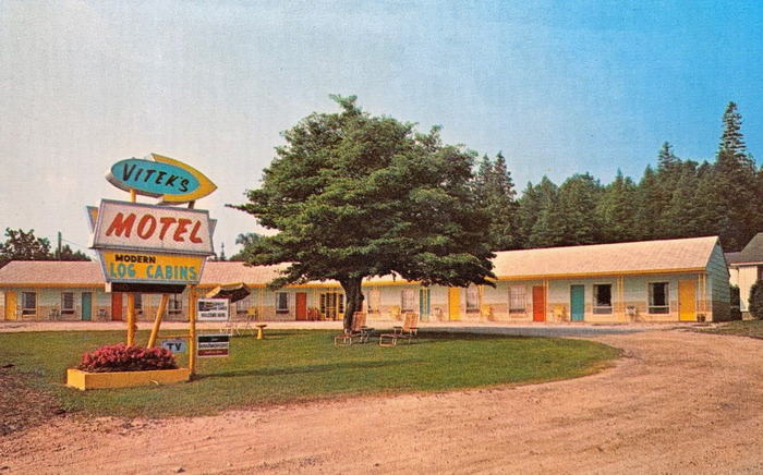 Firehouse Inn (Viteks Motel) - Old Postcard (newer photo)